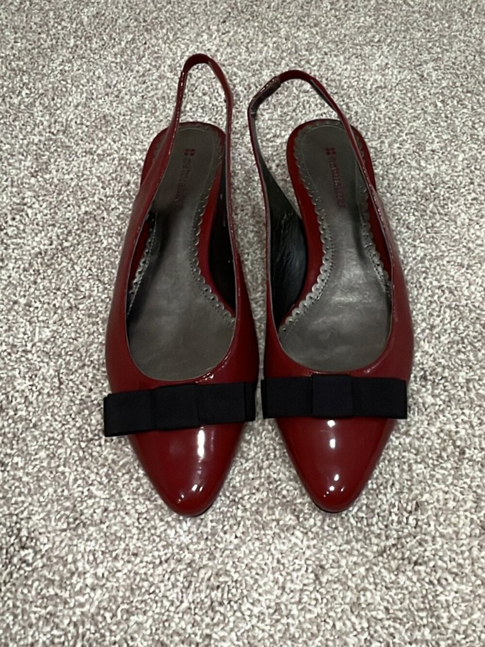 Vintage Naturalizer Burgundy Patent Leather Slingback Kitten Heels Size 6 NWOT